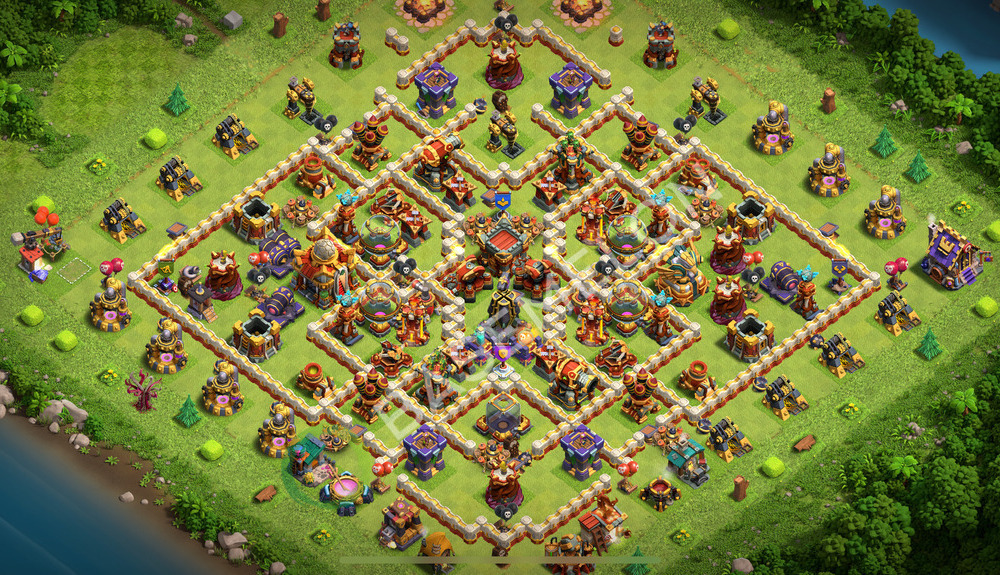 Town Hall Level 16 Trophy/Defense Base Design 2025, Layout #2180