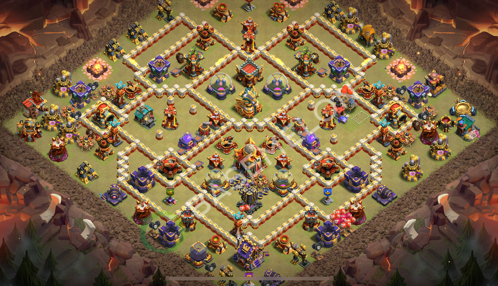 Rathaus Level 16 Krieg Base 2025, Anti 2 Sterne, Layout #2248