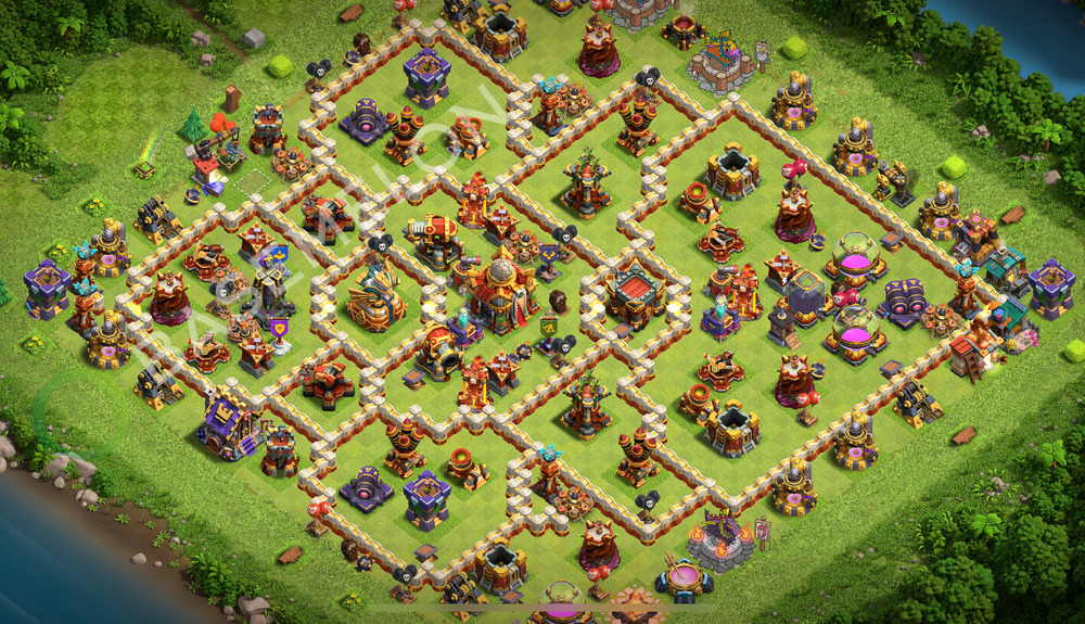 Rathaus Level 16 Verteidigung Base 2025, Anti Alles, Layout #2283