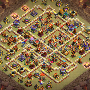Town Hall Level 16 War Base Design 2026, Anti 2 Stars, Layout #2347