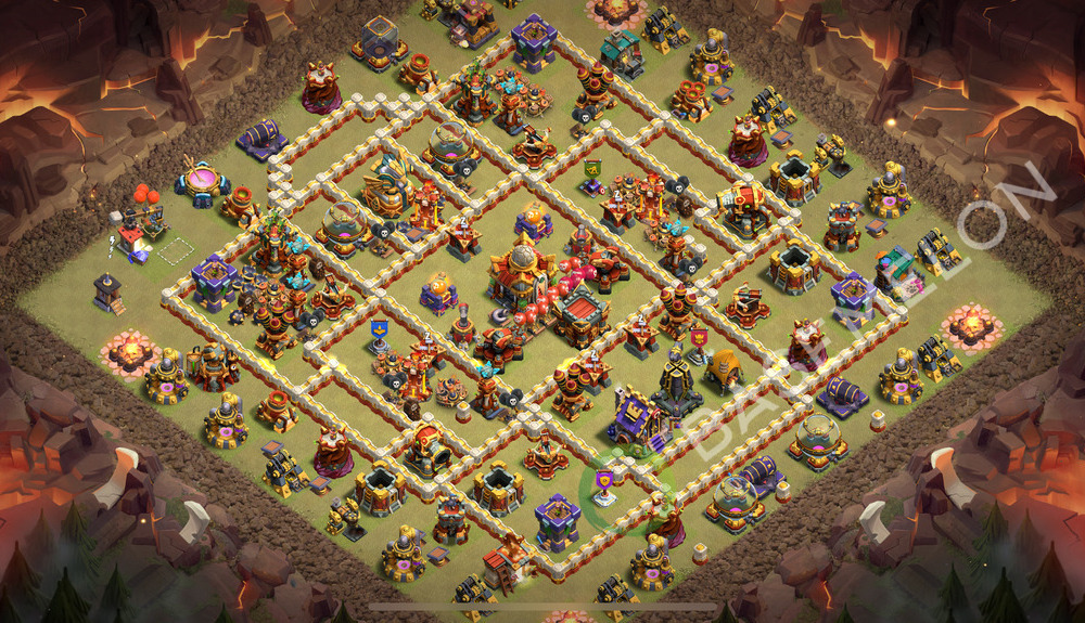 Hôtel de Ville Level 16 Guerre GDC Base  2026, Anti 2 Étoiles, Anti Tout, Village #2624