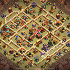 Hôtel de Ville Level 16 Guerre GDC Base  2026, Anti 2 Étoiles, Anti Tout, Village #2624