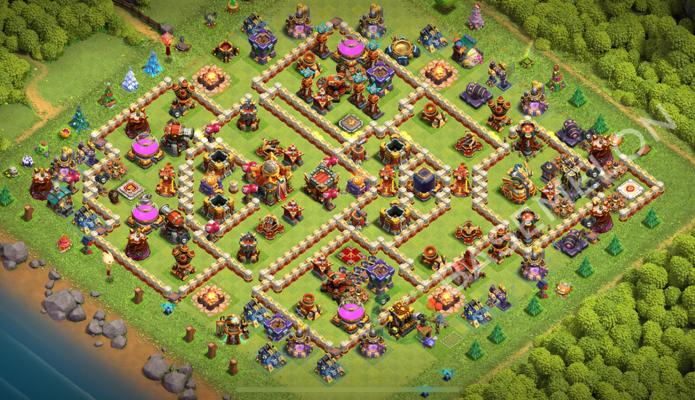 Town Hall Level 16 Trophy/Defense Base Design 2026, Anti Everything, Hybrid, Layout #2733