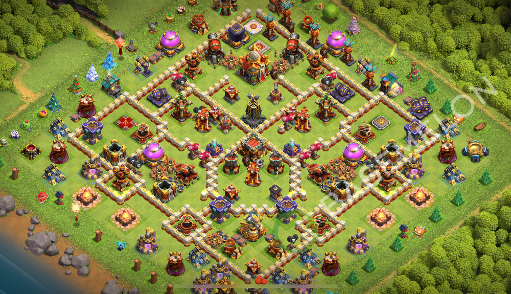 Town Hall Level 16 Trophy/Defense Base Design 2026, Anti 3 Stars, Anti Everything, Layout #2844
