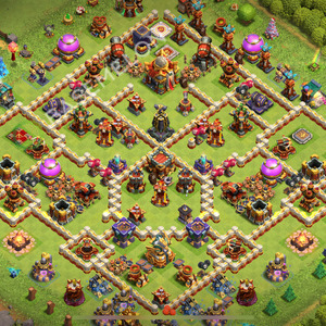 Town Hall Level 16 Trophy/Defense Base Design 2026, Anti 3 Stars, Anti Everything, Layout #2844