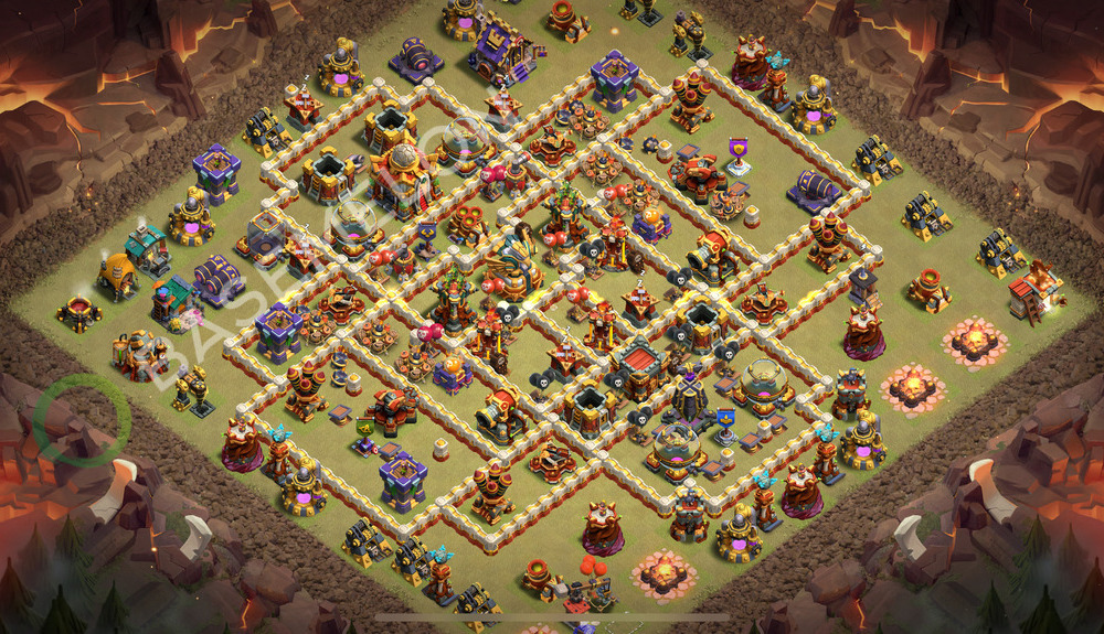 Town Hall Level 16 War Base Design 2026, Anti 3 Stars, Layout #3002