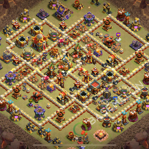 Town Hall Level 16 War Base Design 2026, Anti 3 Stars, Layout #3002