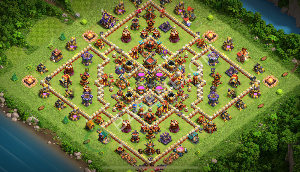 Aldea del Ayuntamiento Nivel 16 para Farming, Anti 3 Estrellas, Híbrido Diseño 2026, #3106