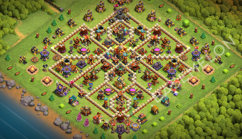 Aldea del Ayuntamiento Nivel 16 para Defensa, Anti 2 Estrellas, Híbrido Diseño 2026, #3138