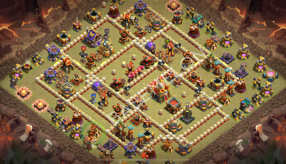 Town Hall Level 16 War Base Design 2026, Anti 3 Stars, Layout #3181