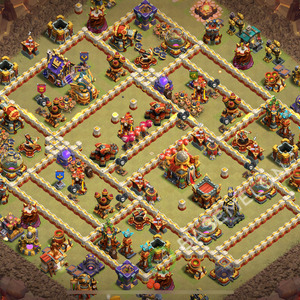 Town Hall Level 16 War Base Design 2026, Anti 3 Stars, Layout #3181
