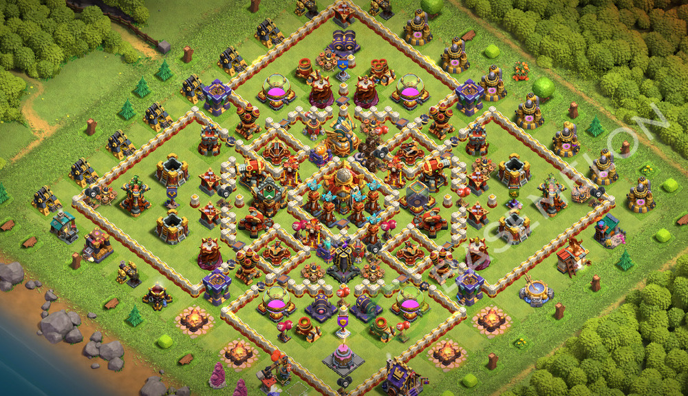 Aldea del Ayuntamiento Nivel 16 para Defensa, Anti 2 Estrellas, Híbrido Diseño 2026, #3183