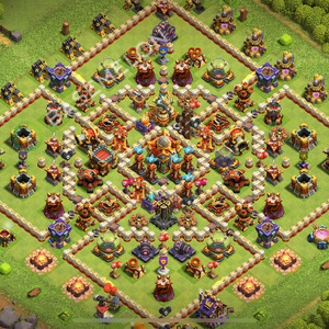 Town Hall Level 16 Trophy/Defense Base Design 2026, Anti 2 Stars, Hybrid, Layout #3183