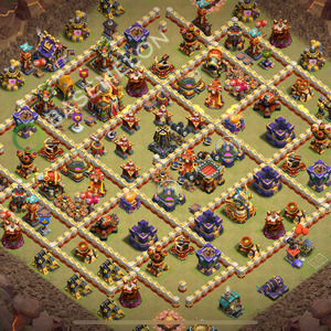 Town Hall Level 16 War Base Design 2026, Anti 3 Stars, Layout #3304