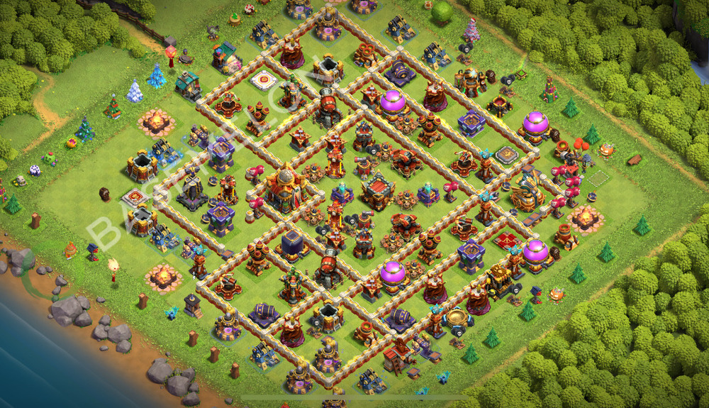 Town Hall Level 16 Trophy/Defense Base Design 2026, Anti 3 Stars, Layout #3382