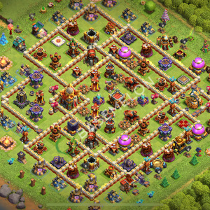 Town Hall Level 16 Trophy/Defense Base Design 2026, Anti 3 Stars, Layout #3382
