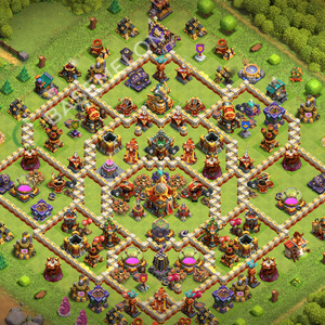 Aldea del Ayuntamiento Nivel 16 para Farming, Anti 3 Estrellas, Híbrido Diseño 2026, #3387
