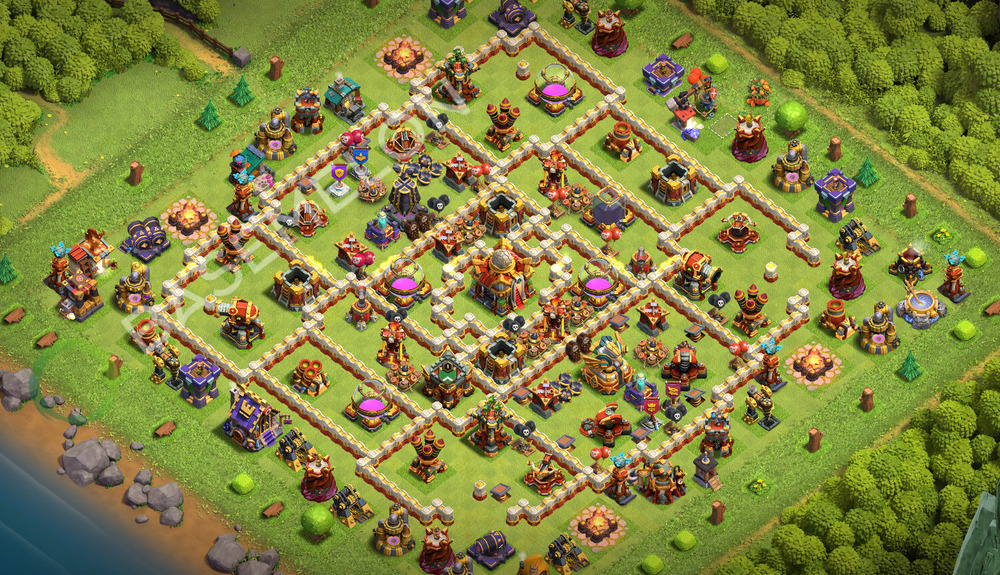 Town Hall Level 16 Trophy/Defense Base Design 2026, Anti 3 Stars, Anti Everything, Layout #3545