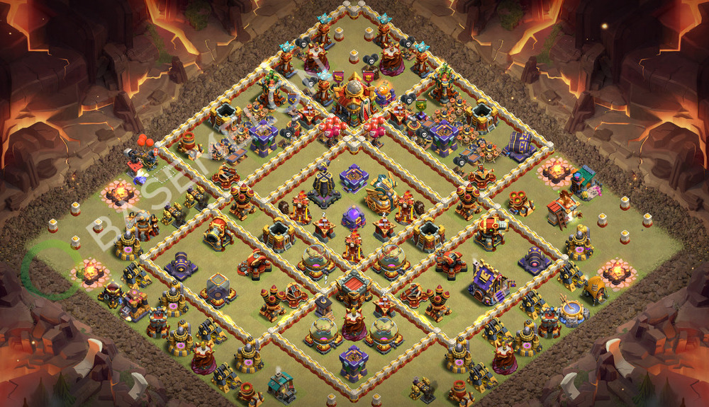Town Hall Level 16 War Base Design 2026, Anti 3 Stars, Layout #3613