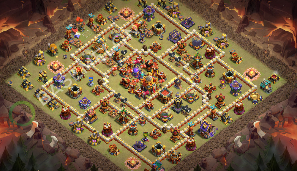 Town Hall Level 16 Trophy/Defense Base Design 2026, Hybrid, Layout #3670