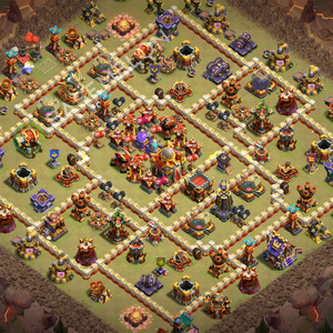 Town Hall Level 16 Trophy/Defense Base Design 2026, Hybrid, Layout #3670