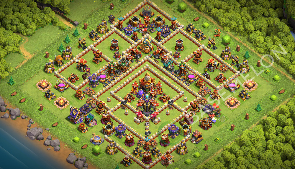 Town Hall Level 16 Trophy/Defense Base Design 2026, Anti 3 Stars, Layout #3683