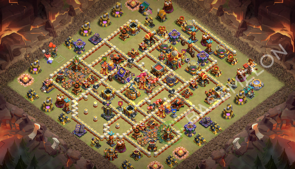 Town Hall Level 16 War Base Design 2026, Anti 3 Stars, Layout #3734