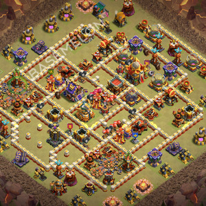 Town Hall Level 16 War Base Design 2026, Anti 3 Stars, Layout #3734