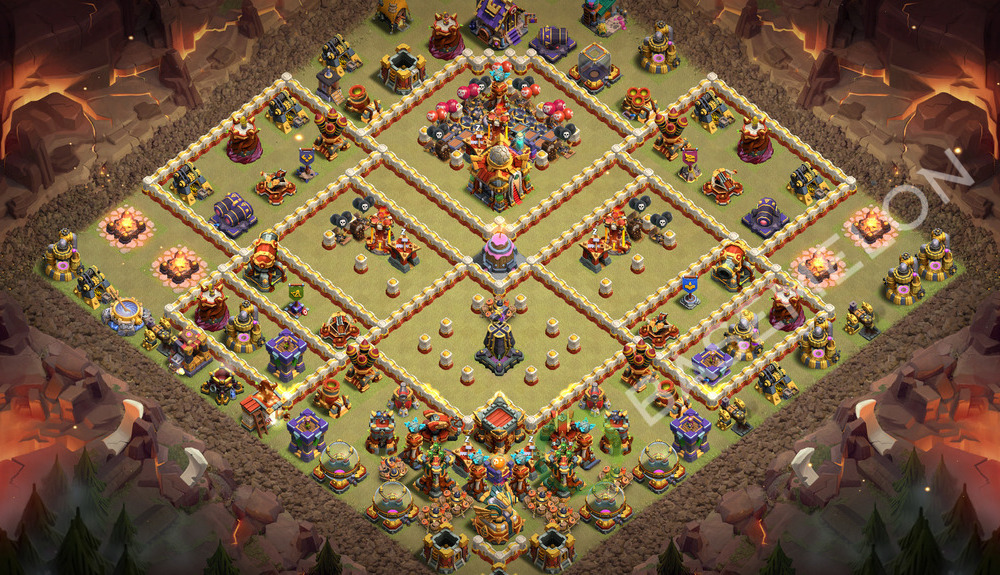 Town Hall Level 16 War Base Design 2026, Anti 3 Stars, Layout #3788