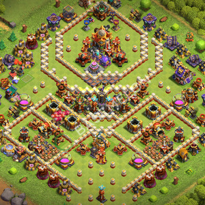 Town Hall Level 16 Trophy/Defense Base Design 2026, Anti 2 Stars, Layout #3817