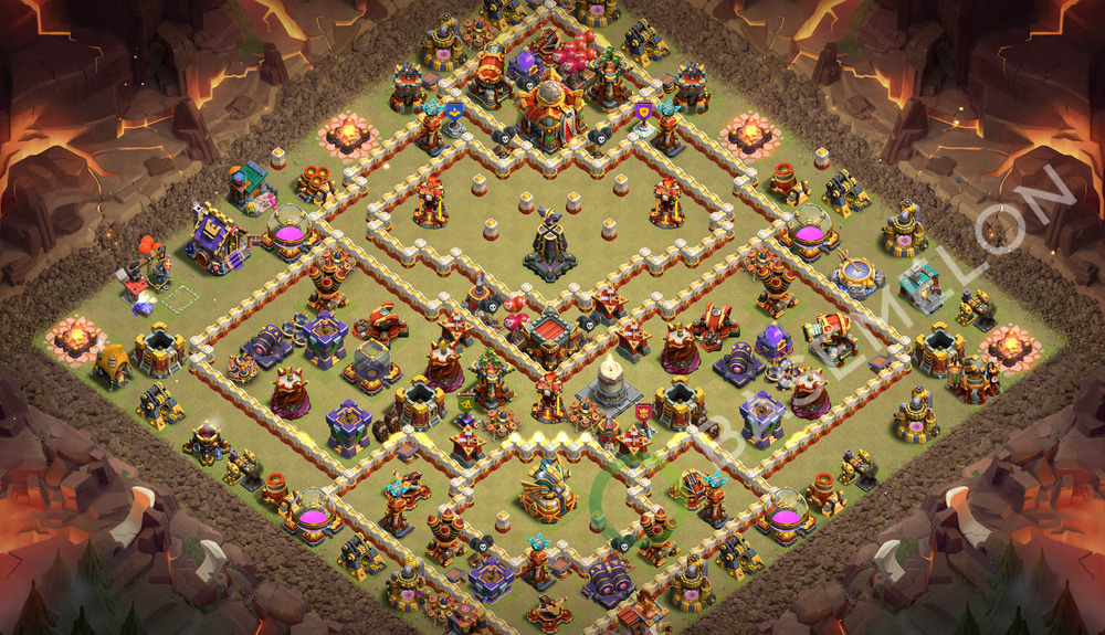 Hôtel de Ville Level 16 Guerre GDC Base  2026, Anti 3 Étoiles, Anti Tout, Village #3824