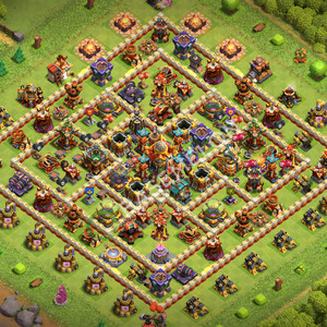 Town Hall Level 16 Trophy/Defense Base Design 2026, Hybrid, Layout #3886
