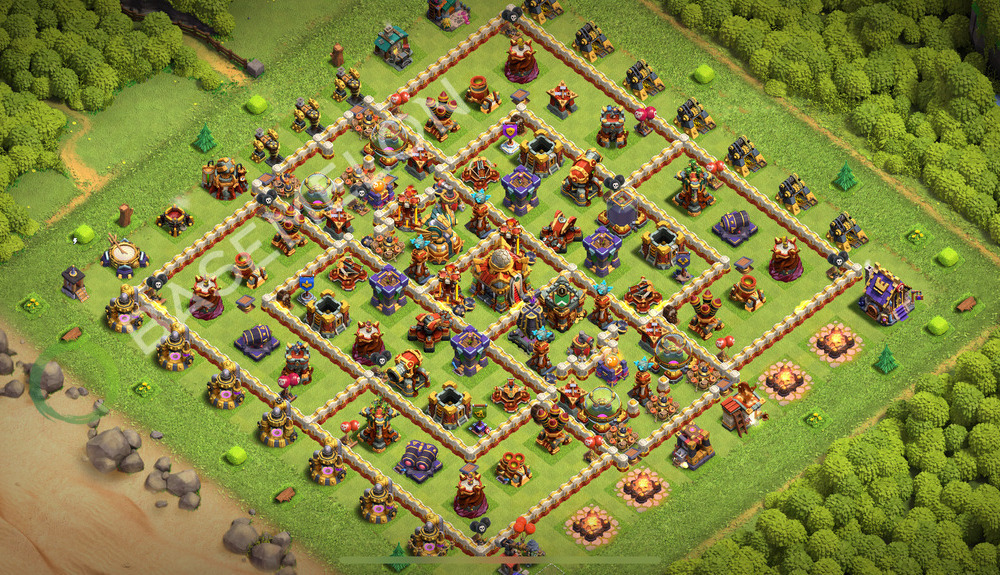 Town Hall Level 16 Trophy/Defense Base Design 2026, Anti 3 Stars, Layout #3906