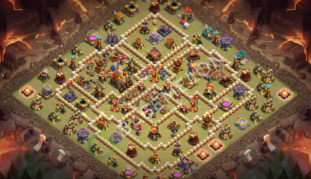 Town Hall Level 16 War Base Design 2026, Anti 3 Stars, Anti Air, Layout #3913