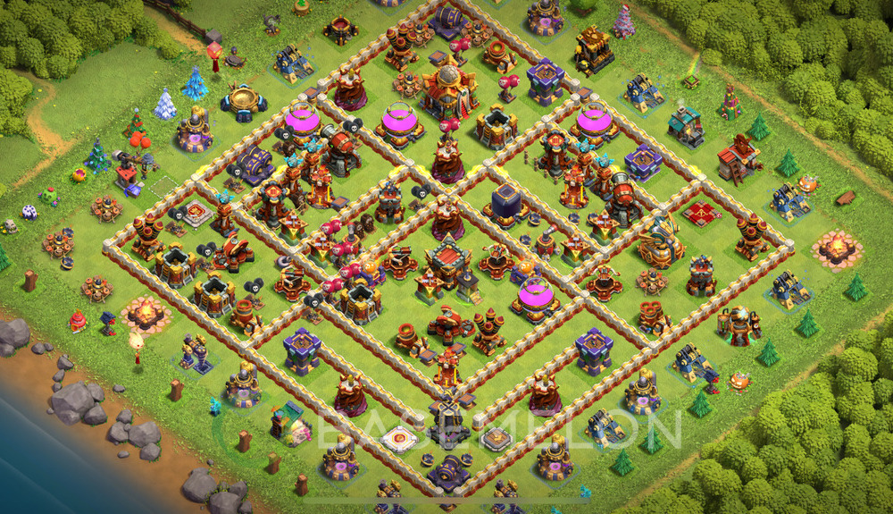 Town Hall Level 16 Farm Base Design 2024, Anti 3 Stars, Layout #987