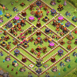 Rathaus Level 16 Farmen Base 2025, Anti 3 Sterne, Layout #987