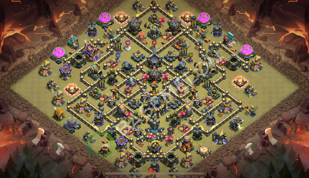 Aldea del Ayuntamiento Nivel 17 para Guerra, Liga Leyenda, Anti Aéreo Diseño 2025, #1000