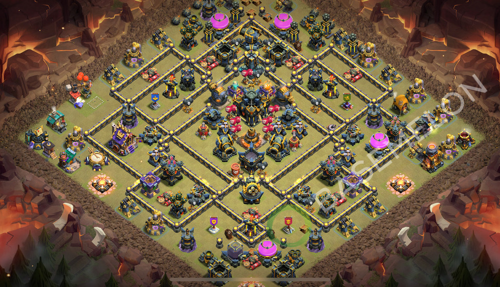 Aldea del Ayuntamiento Nivel 17 para Guerra, Anti 2 Estrellas, Liga Leyenda Diseño 2025, #1001