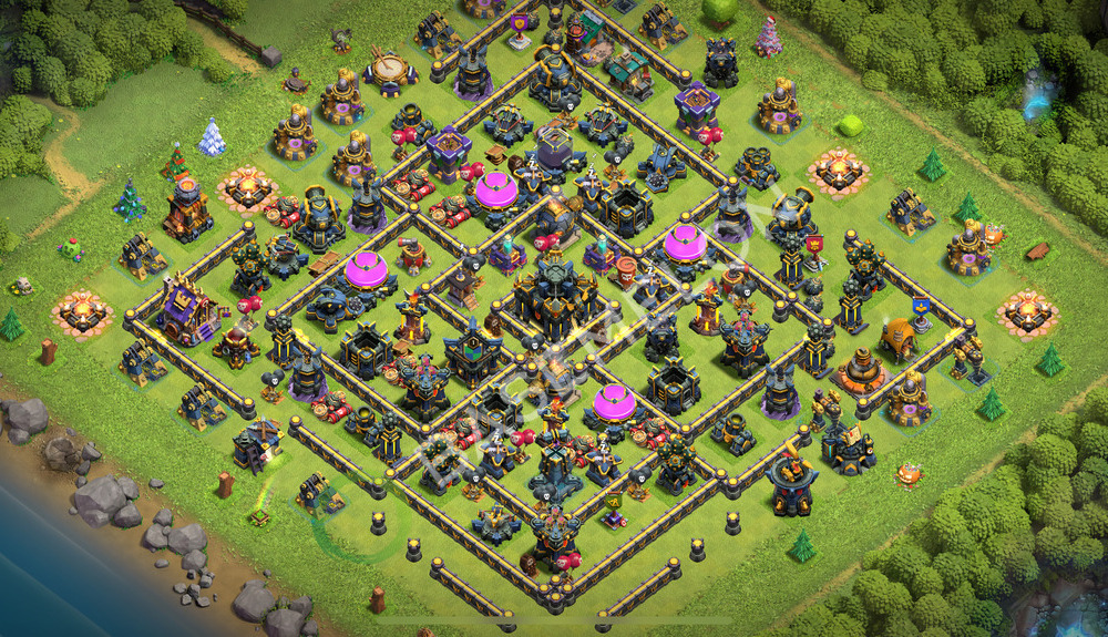 Aldea del Ayuntamiento Nivel 17 para Farming, Híbrido Diseño 2025, #1002