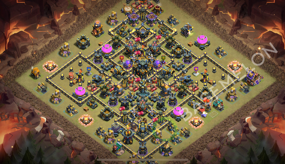 Aldea del Ayuntamiento Nivel 17 para Guerra, Anti 2 Estrellas, Anti Aéreo Diseño 2025, #1010