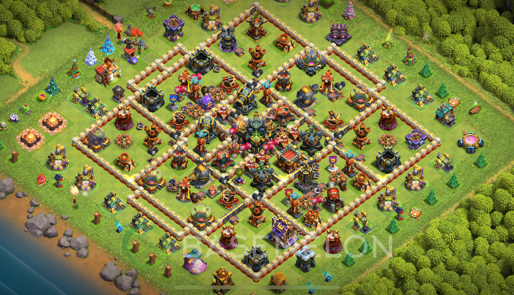 Town Hall Level 17 Trophy/Defense Base Design 2024, Hybrid, Layout #1022