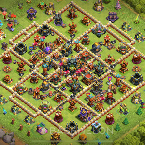 Town Hall Level 17 Trophy/Defense Base Design 2025, Hybrid, Layout #1022