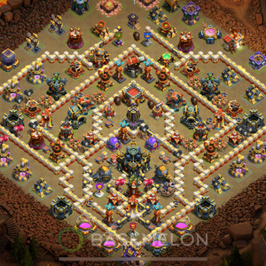 Town Hall Level 17 War Base Design 2025, Anti 3 Stars, Layout #1023