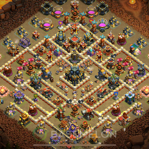 Rathaus Level 17 Krieg Base 2025, Anti 2 Sterne, Layout #1025