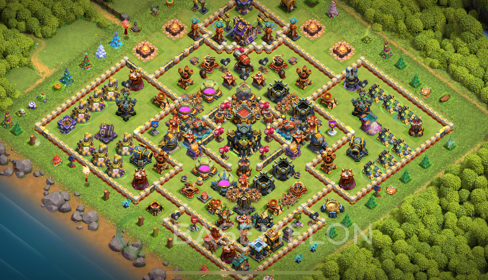 Town Hall Level 17 Farm Base Design 2025, Anti 3 Stars, Hybrid, Layout #1028