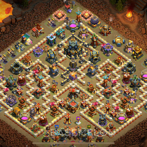 Town Hall Level 17 War Base Design 2025, Anti 3 Stars, Layout #1029