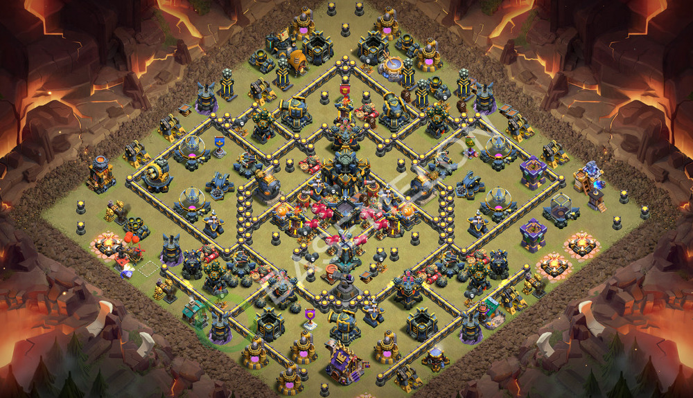 Town Hall Level 17 War Base Design 2026, Anti 2 Stars, Layout #1030