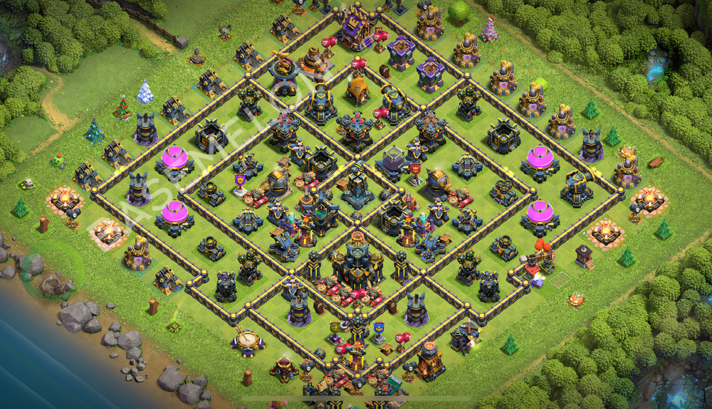 Aldea del Ayuntamiento Nivel 17 para Farming, Anti 3 Estrellas Diseño 2025, #1032