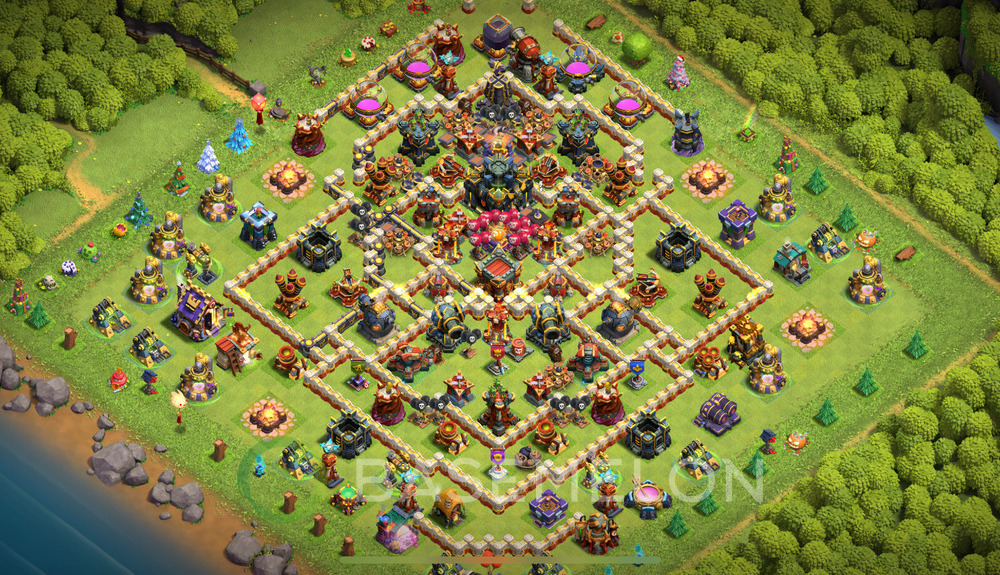 Town Hall Level 17 Trophy/Defense Base Design 2025, Anti 3 Stars, Layout #1034