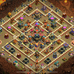 Town Hall Level 17 War Base Design 2025, Anti 3 Stars, Layout #1037